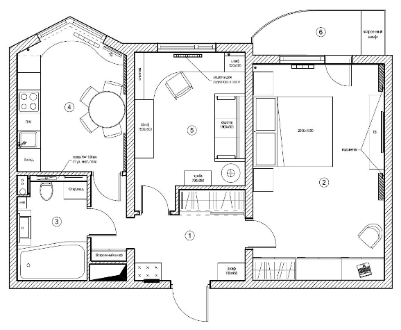 Дизайн Проект Двухкомнатной Квартиры П44